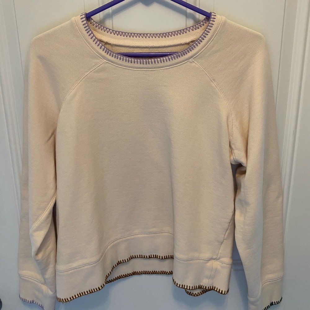 Madewell sweatshirt size medium cream with colored stitching